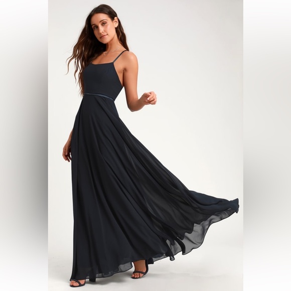 Lulus Dresses & Skirts - Lulu's Navy Blue Maxi Dress